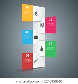 3D infographic design template and marketing icons.