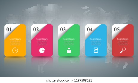 3D infographic design template and marketing icons.