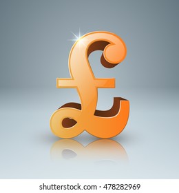 3D infographic design template and marketing icons. British pound, Money icon.