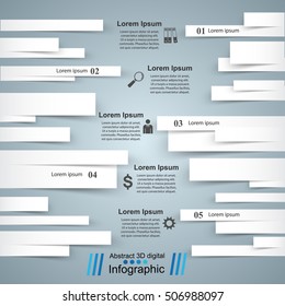 3D infographic design template and marketing icons.