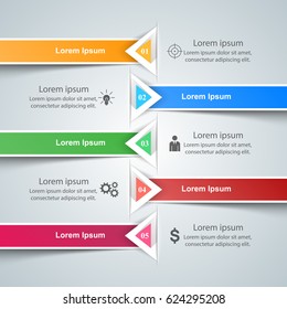 3D infographic design template and marketing icons. Clip icon.