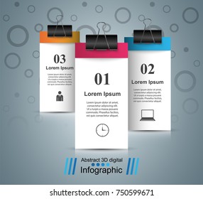 3D infographic design template and marketing icons.