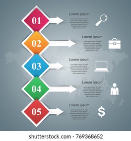 3D infographic design template and marketing icons.