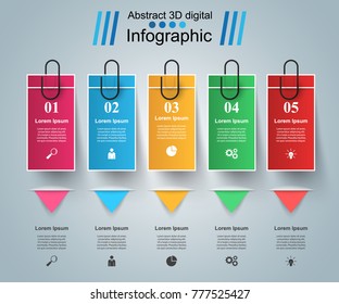 3D infographic design template and marketing icons.
