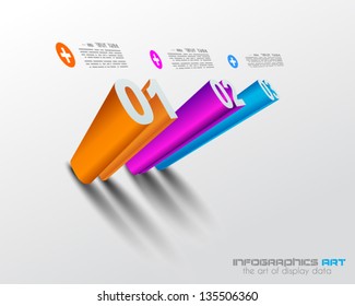 3D Infographic design template with shadows. Ideal to display information, ranking and statistics with orginal and modern style.