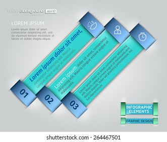 3d infographic diagonal strip shapes clipped in both sides