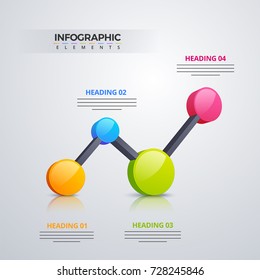 3D-Infografik-Element in Dollor-Form oder Grafik mit vier (4) Schritten .