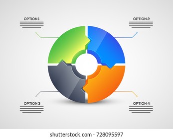 3D infographic element, or graph with four (4) steps .