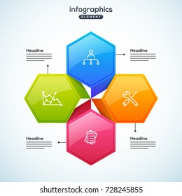 3D infographic element, or graph with  four (4) steps .