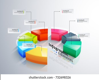 3D Infographic Element, Or Graph With Six(6) Steps.