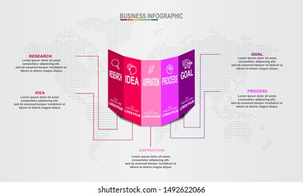 3D Infographic Elements modern template vector can be used for Infographics for workflow layout Business data visualization, business concept, presentations, process diagram, flow chart, info graph