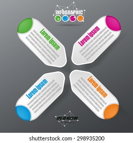 3D Infographic Paper Style Vector