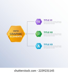 3d Infographic presentation banner, isometric abstract business info flowchart steps design