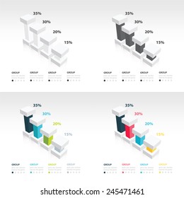 3d infographic the presentation of data template set