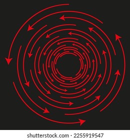 infografía 3d con flechas de círculos rojos. Ilustración vectorial.