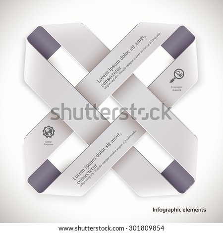 3d infographic shape of woven ribbons