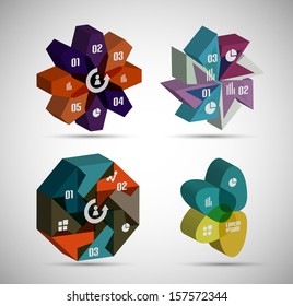 3d infographic shapes modern templates