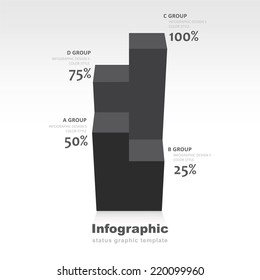 3d infographic template  black color balance style