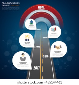 3d Infographic Template. Data Visualization. Can be used for workflow layout, number of options, steps, diagram, graph, presentation, timeline chart and web design. Vector illustration.