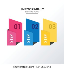 3D infographic template design. Business concept infograph with 3 options, steps or processes. Vector visualization can be used for workflow layout, diagram, annual report, web