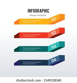 3D infographic template design. Business concept infograph with 4 options, steps or processes. Vector visualization can be used for workflow layout, diagram, annual report, web