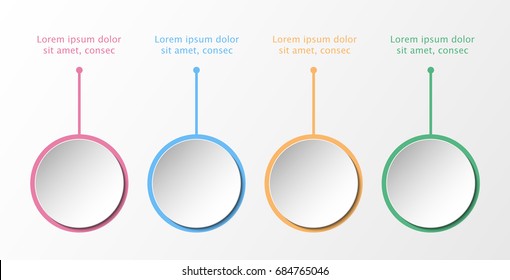 3D infographic template four options, Business circle diagram