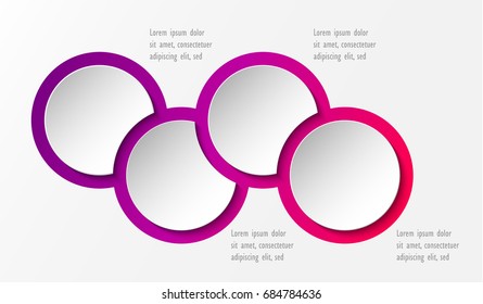 3D infographic template four options, Business circle diagram