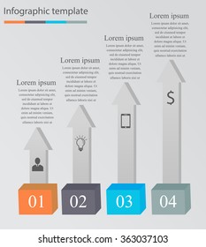 3D Infographic template. Modern vector abstract chart infographic elements with arrows