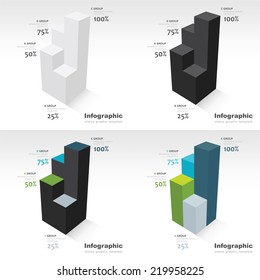 3d infographic template  side view sets