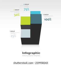 3d infographic template  top view 4 color