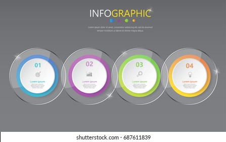 3D infographic  template with transparent style,Can be used for work flow layout, diagram, number options.business, web design Vector.