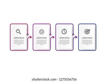 3d Infographic thin line design with icons and 4 options or steps. 3D infographic style isolated on white background