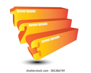 3D infographic vector banner with numbers eps10 orange