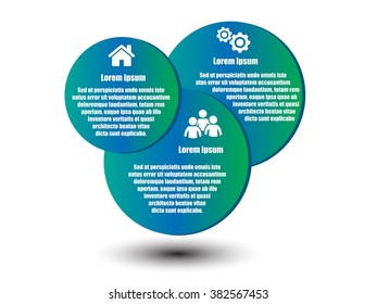 3D infographic vector bubble banner with icons and place for your text