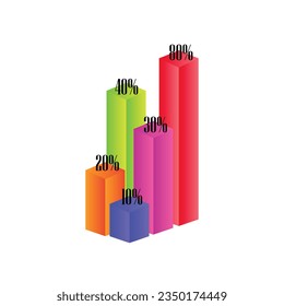 3D infographic vector illustration template. colorful infigrahics design, red, green, blue, orange color.