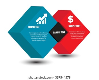 3D infographic vector template banner with icons and place for your text eps10