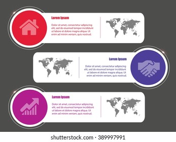 3D infographic vector template banner with icons and place for your text eps10
