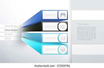 3D Infographics Background Layout with Four Options