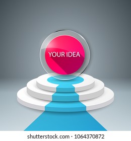 3D infographics and business ladder. 