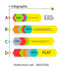 3d Infographics design, flat options, vector