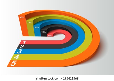 3D Infographics Element Circle Based, Competition Concept, Vector Illustration.