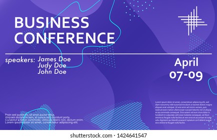 3d information. Business Conference design template. Colorful elements. Announcement conference. Abstract cover design. Vector illustration.