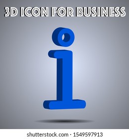 3D information symbol Icon vector illustration. Technology theme icon from iot set. Isometric flat seo design. Digital web objects and symbols for app, vlog, blog, business, social media