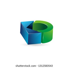 3d initial KD logo design inspiration isolated in white background - vector