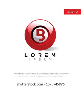 3d initial letter b inside sphere logo isolated on white background. modern icon, template design