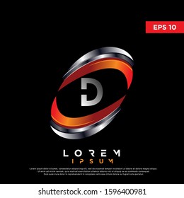 3d initial letter d circle logo. modern and clean icon, template design