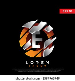 3D initial letter e spiral for e sports logo. modern icon, template design