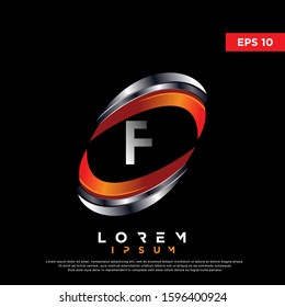 3d initial letter f circle logo. modern and clean icon, template design