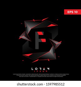 3D initial letter f polygon logo. modern icon, template design