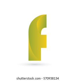 3d initial letter f typography logo design for brand and company identity. gradient green and yellow color